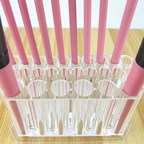 Étagère Transparente de Pinceau de Maquillage Acrylique, Boîte D'organisateur de Crayon de Ligne D'oeil de 26 Trous, Présentoir D'organisateur de Crayon de Sourcil Cover