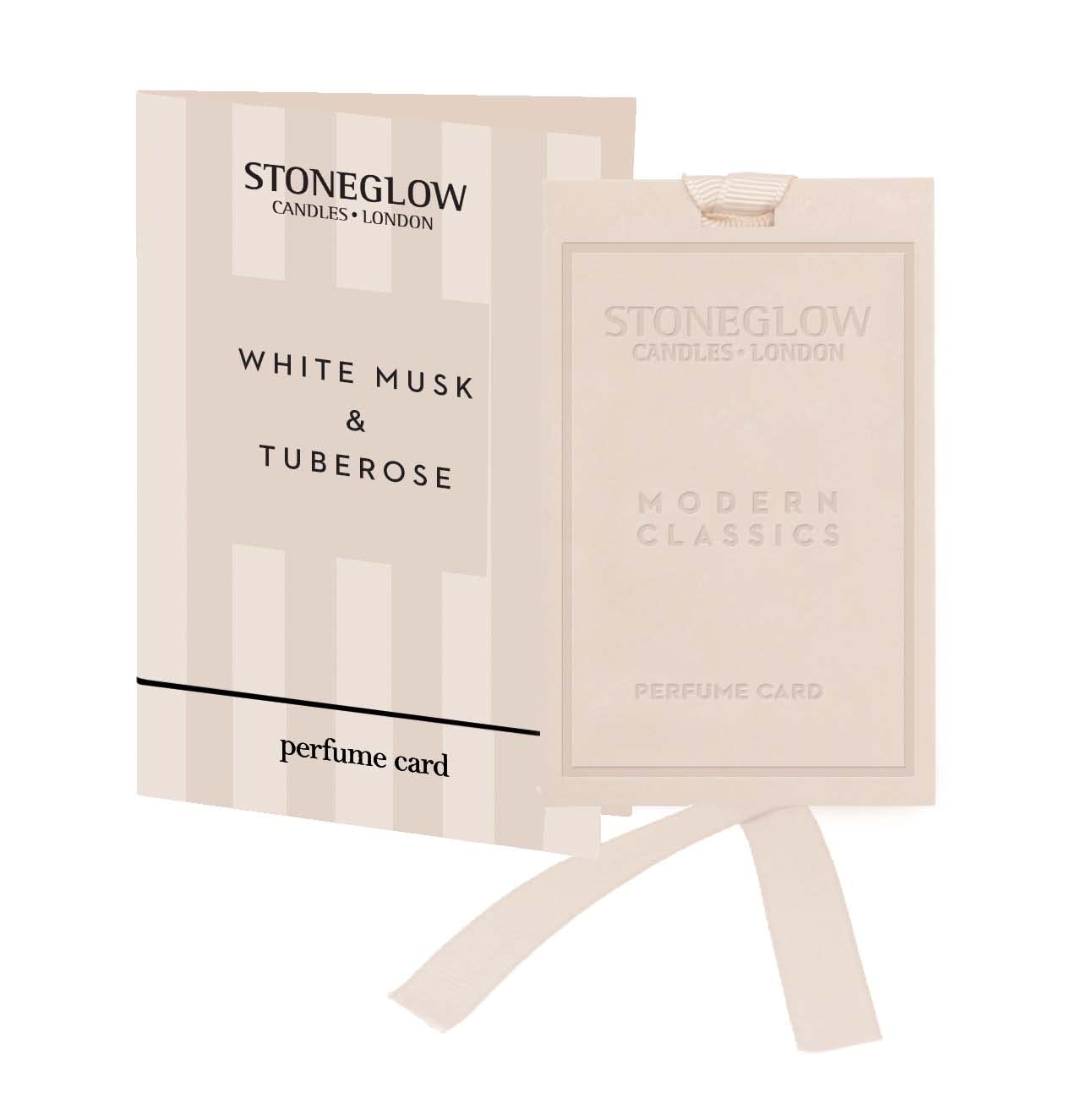 Stoneglow Candles London White Modern Classics - Musk & Tuberose - Perfume Card