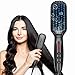 Hair Straightener Brush, Ionic Hair Straightening Brush with Anti-Scald and Auto Temperature Lock, PTC Ceramic Beard Hair Straightener Comb, Dual Voltage Hair Straightening Comb for Home and Travel