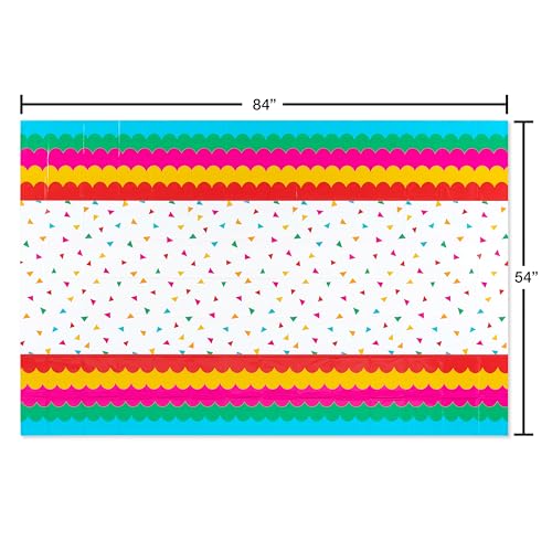 Image of American Greetings 3-Count # sq. ft. Plastic Table Covers, Fiesta Party Supplies (54 in. x 84 in.)