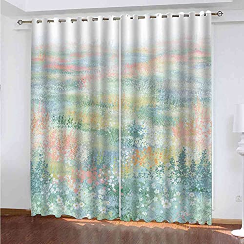 Rideaux occultants haut de gamme 3D paysage de fleurs en polyester durable pour salon et chambre