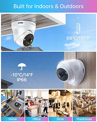 Image of ZOSI 4K 8CH PoE Security Camera System with 2TB HDD, 4X 5MP Outdoor Cam