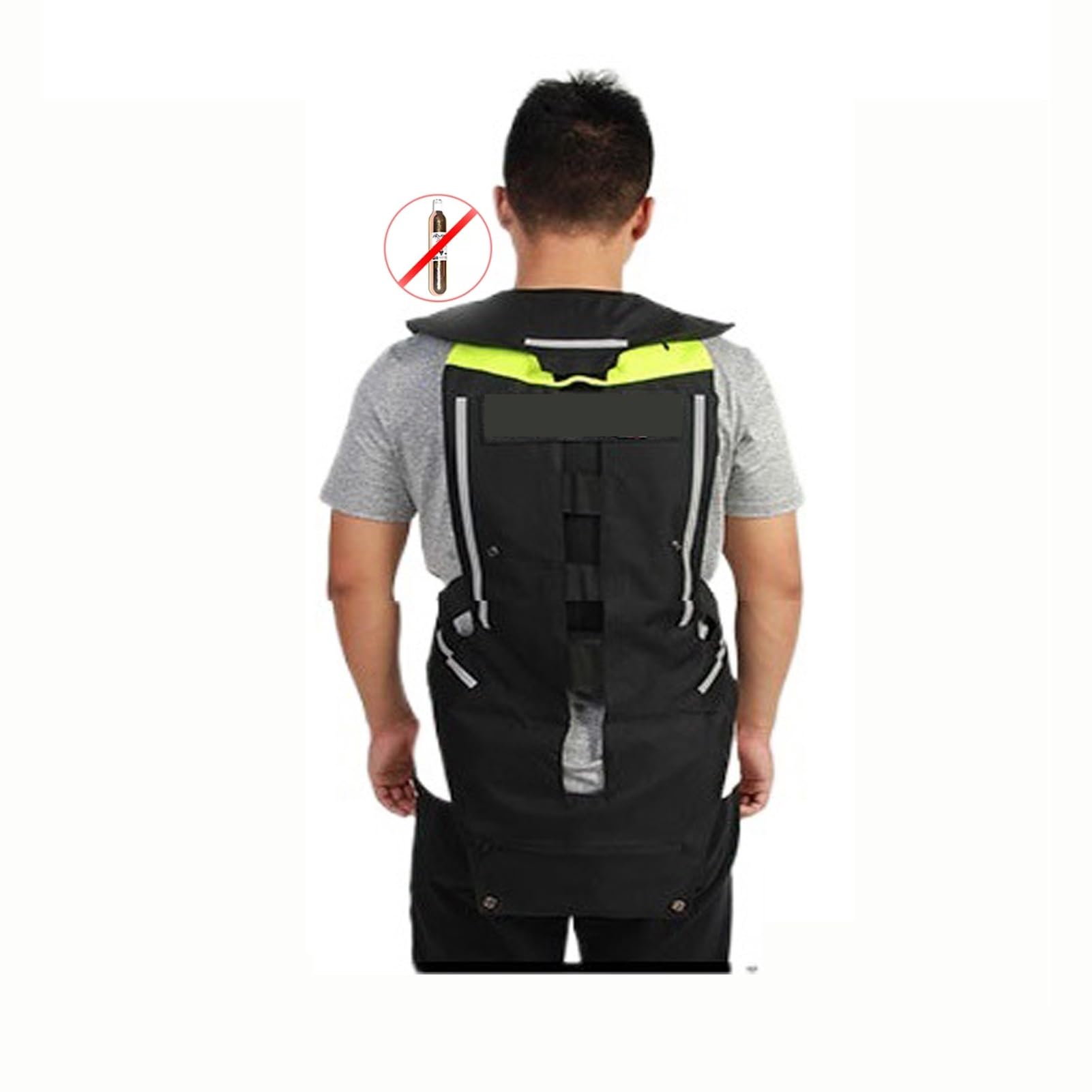 Chaqueta De Chaleco De Airbag De Motocicleta Liviana Anti De Otoño Airbag Chaleco Anciano/adulto Con Eva Hacia Atrás, Ajustable, Alta Visibilidad(Black,S)
