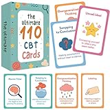 110 CBT Cards for Cognitive Behavioral Therapy - Positive Mindfulness Flashcards for Stress Relief and Emotional Well-Being