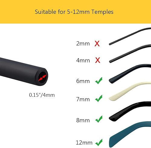 Miniatura 4 de Alamic Correa para lentes de sol, correa ajustable de 16 pulgadas, correa de retención de gafas sin cola, soporte para gafas, paquete de 3, Negro -