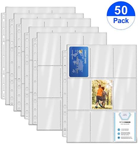 Spnavy 450 Pockets Trading Card Sleeves Storage Album Pages Card Collector Wallet Sleeves Set Transparent Game Card Holder for Skylanders, Pokemon, Top Trumps, Baseball, Football, Basketball Card