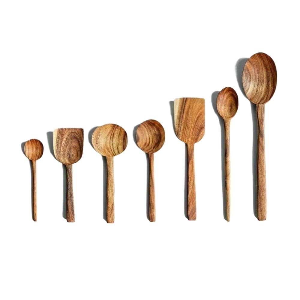 Thailändischer Pfannenwender aus Holz, antihaftbeschichtet, Kaffeelöffel, Kochen, Holz, Küchenutensilien-Set