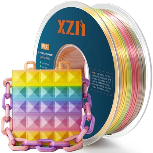 Image of Silk Rainbow PLA Filament 1.75mm, Multicolor Silk 3D Printer Filament, Fast Color Change, Dimensional Accuracy 1.75mm + /- 0.02mm, Neatly Wound, 1kg (2.2lbs) 1 Spool, Red Yellow Blue Purple