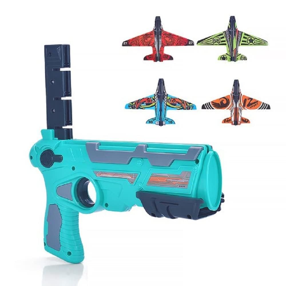 Aarav Toys Air Battle Gun Toys, Airplane Launcher Gun Toy with Foam Glider Planes for Kids Guns & Darts, (Multicolor) -