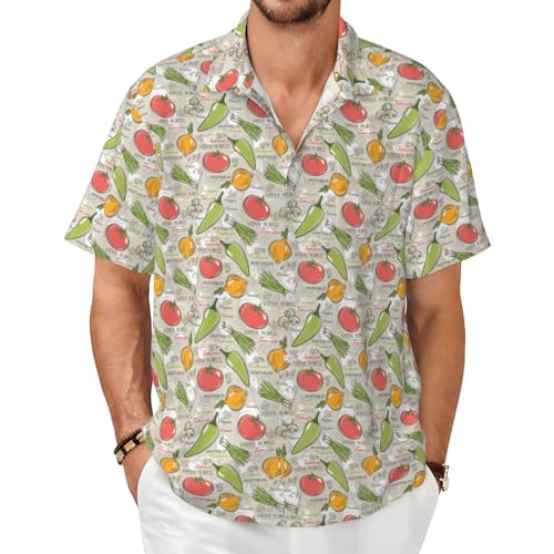 Chemise d'été homme avec imprimé fruits parfait pour les vacances et barbecues