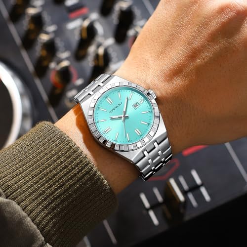 CRRJU Watches for Men Silver Work Stainless Steel Quartz Watches — view 6