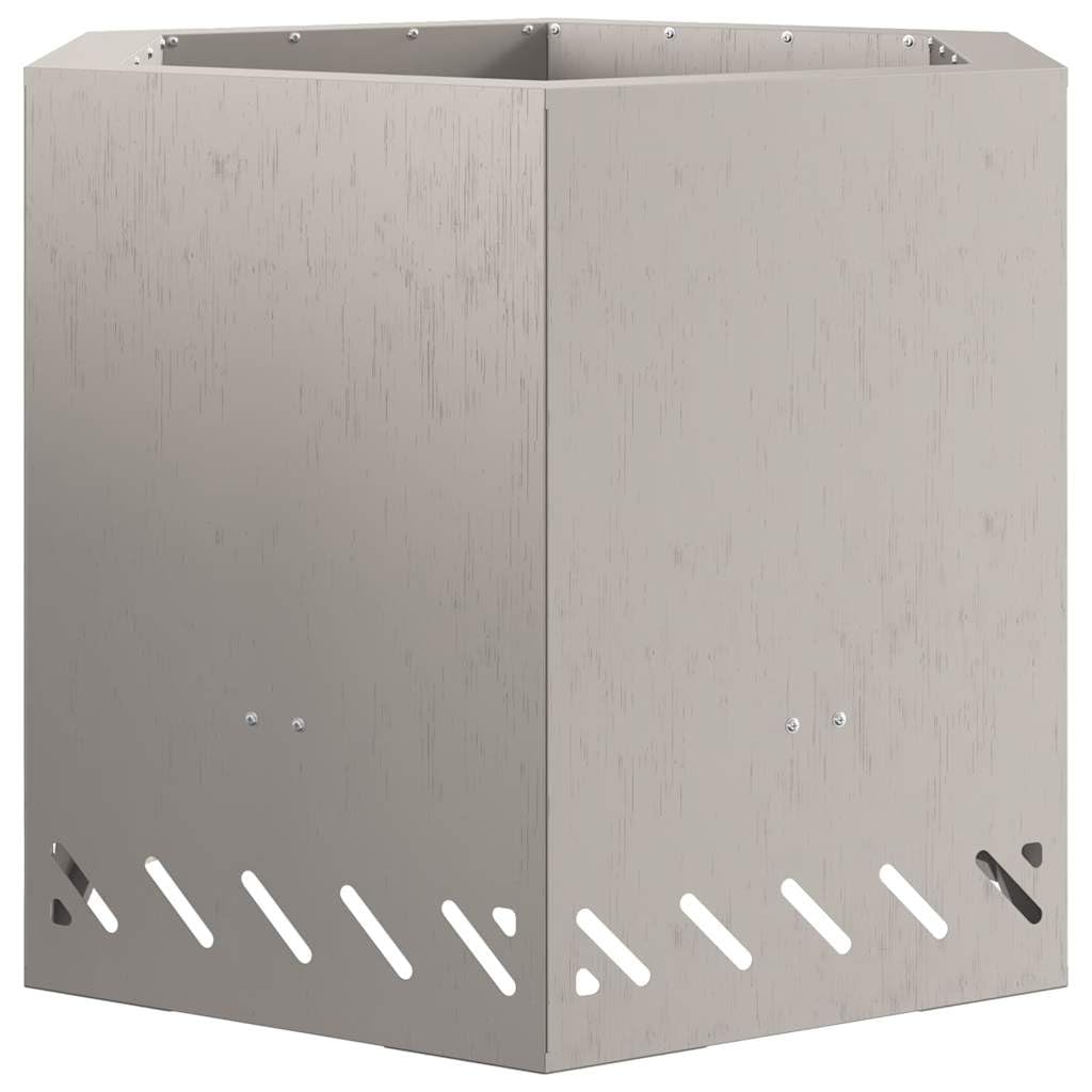 Brasero de acero resistente a la intemperie marrón 58 x 58 x 51 cm, hoguera moderna para jardín, terraza, exterior con suministro de aire eficiente y llama limpia