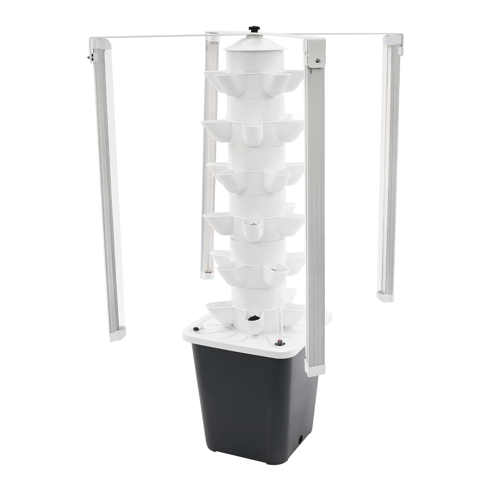 Tour Hydroponique 30 Plantes 6 Niveaux 4 LED Réservoir d'eau 10L