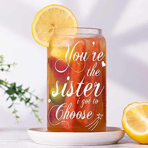 Sister Gifts From Sisters, Funny Gifts For Sister, Gifts For Big Sister Best Friend Friendship Gifts For Women Friends, Christmas And Thanksgiving Gifts, 16 Oz Drinking Glass Cup #TOP4