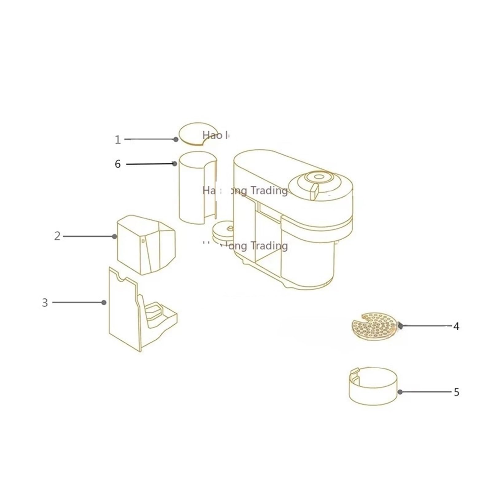 Accesorios for tanque de agua adecuados, compatibles con Nespresso, compatibles con Vertuo, cafetera de cápsulas pop (sin tapa), piezas de repuesto for cafetera