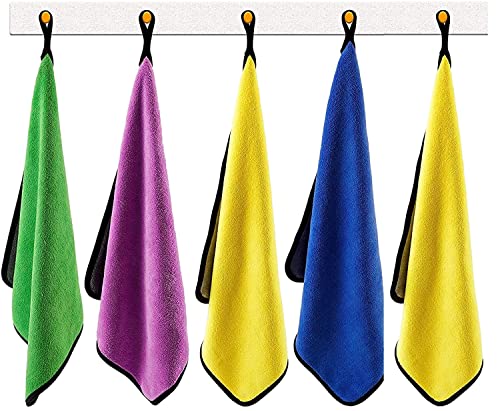 Image of Auto Hub Heavy Microfiber Cloth 500 GSM (Size 60cm x 40cm) /Pack of 5,for Car Cleaning and Detailing, Double Sided, Extra Thick Plush Microfiber Cloth Lint-Free, Color:- Mix