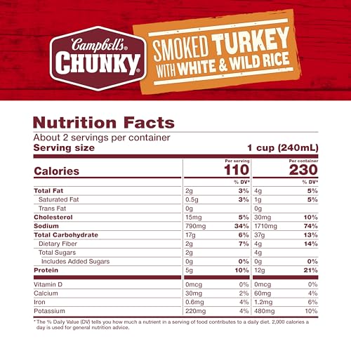Image of Campbell's Chunky Soup, Smoked Turkey Soup, 18.6 oz Can (12 Pack)