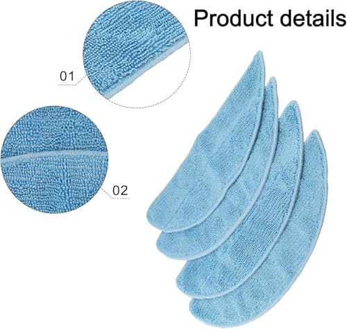 Image of AutoStory 4pcs Replacement Mop Pads Compatible with Deebot Y1 / Y1 Pro / Y1 Plus Robot Vacuum Cleaner, Washable, Reusable Microfiber Mops (Pack of 4)