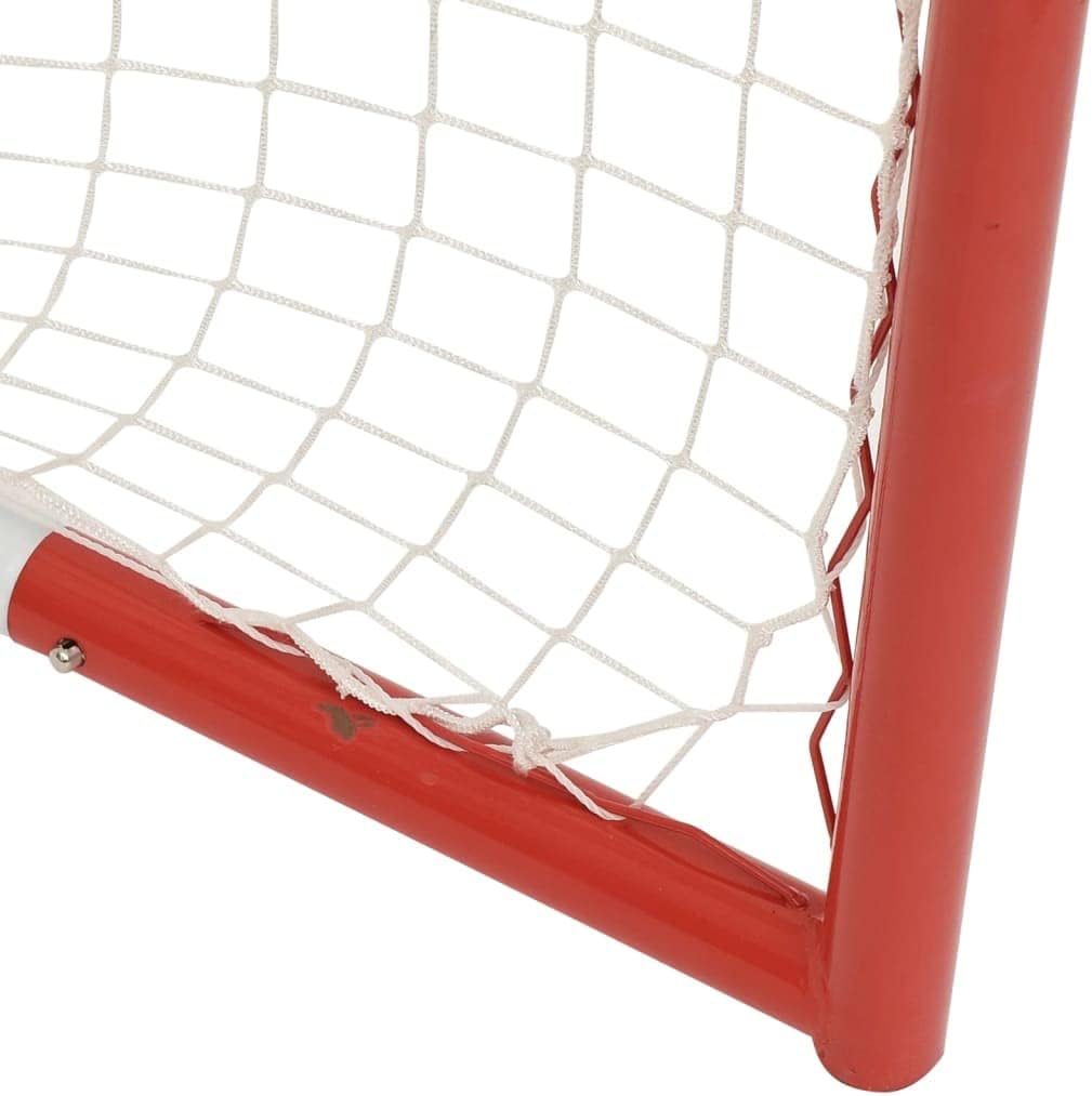 vidaXL Hockey Goal with Net Red&White 60.2x23.6x46.5 Steel&Polyester