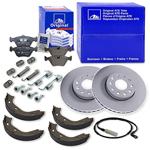 ATE Bremsenset Hinterachse inkl. Bremsscheiben hinten Ø 300 mm belüftet und Bremsbeläge hinten + Verschleißkontakt Kompatibel mit BMW 1er, 3er