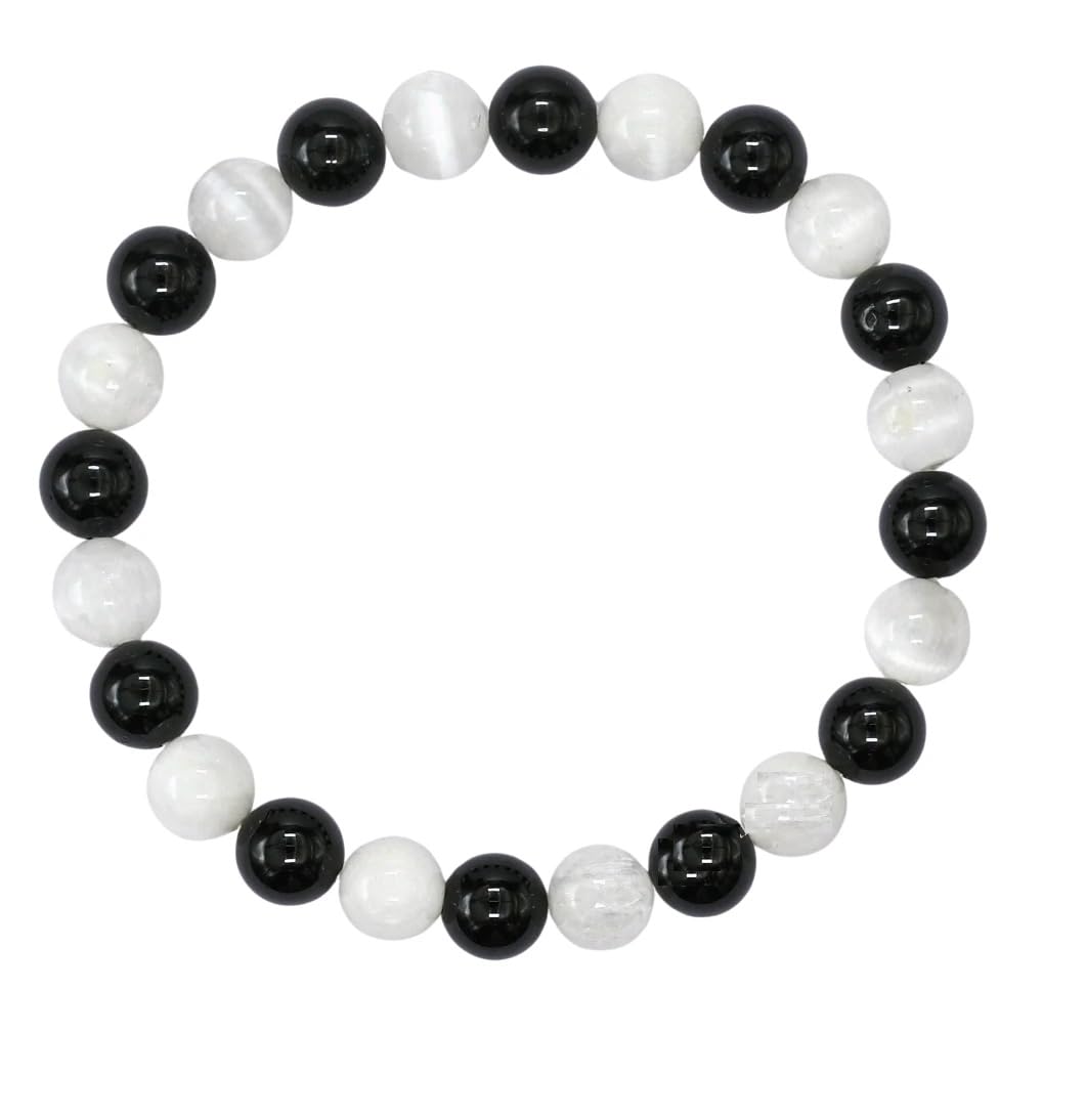 ASTROGHAR Natural Selenite And Black Tourmaline Crystal Charm Bracelet (B0CZF38G9T) Amazon Price History, Amazon Price Tracker