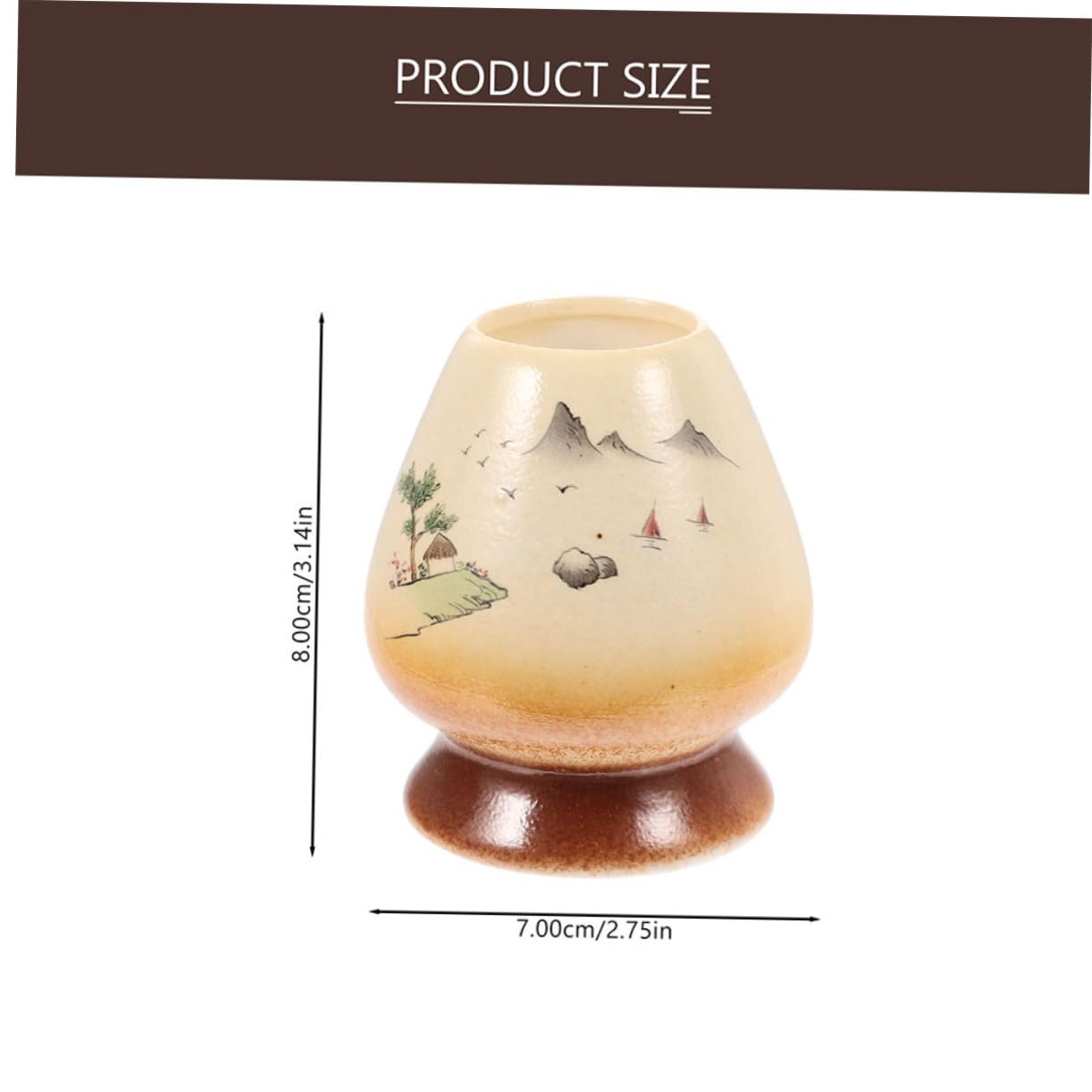 CIYODO Matcha Whisk Container Japanese Tea Whisk Bowl Portable Ceramic Holder