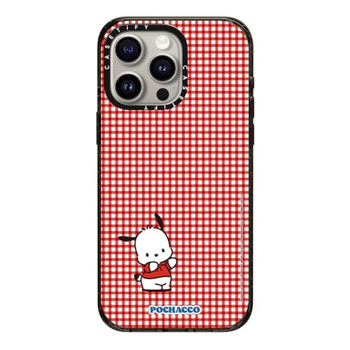 CASETiFY �C���p�N�g iPhone 15 Pro Max �P�[�X [Sanrio Puppy Pals Co-lab/MagSafe�Ή�/���^ �y��/�ϏՌ�] - Pochacco with you Custom Case - Checkered 