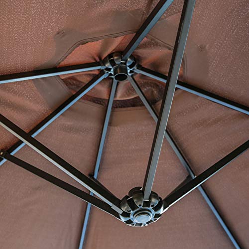 Image of LOKATSE HOME 15 Ft Double Sided Patio Umbrella with Crank Handle and Water Fillable Base Stand Twin Head Sun Shade for Outdoor Garden Balcony Market Poolside
