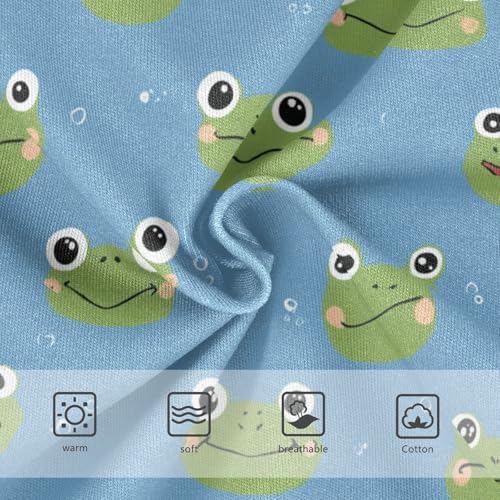 Wusikd Cute Frogs Girls' Underwear Cotton Blue Girls Briefs Soft Toddler Underwear 2T3