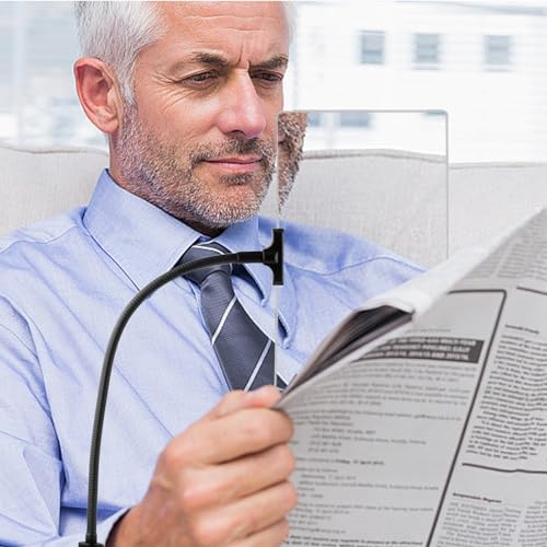 Image of 4X Magnifying Glass with Stand, 10 inchx6 inch Flexible Gooseneck Magnifying Glass, Large Page Magnifier for Reading Small Prints, Low Vision & Seniors(Black)