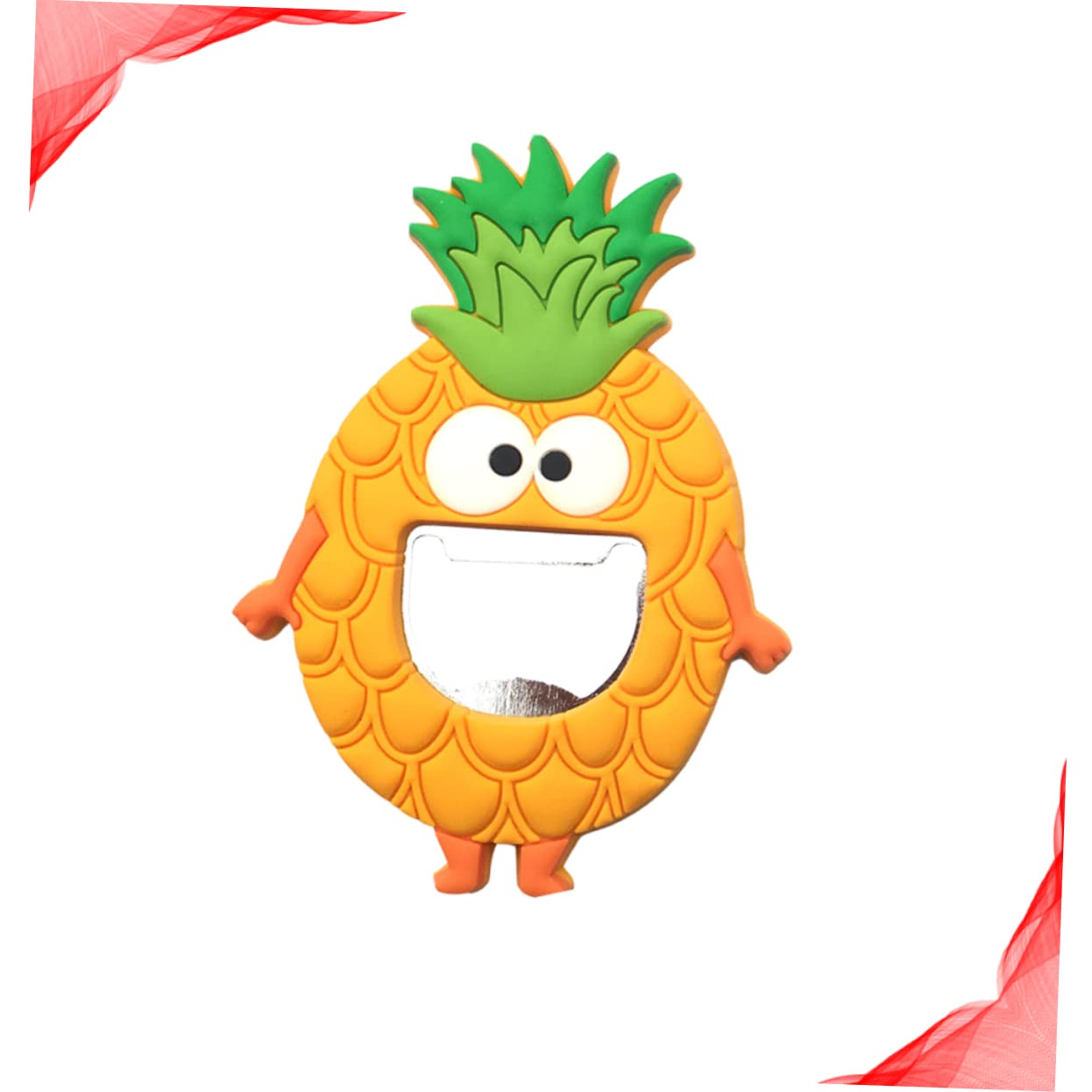 1pièce Autocollant Magnétique Frigo Forme De Ananas avec Ouvre-Bouteille Intégré Décoration Créative pour Cuisine Et Bureau Souvenir De Hawaii