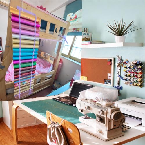 Image of 48 Compartments Vinyl Roll Storage, Vinyl Roll Holder Organizer, VinylStorage Rack Wall Mount /Over The Door for Craft Room Organizers and Storage Lengthened(Purple)