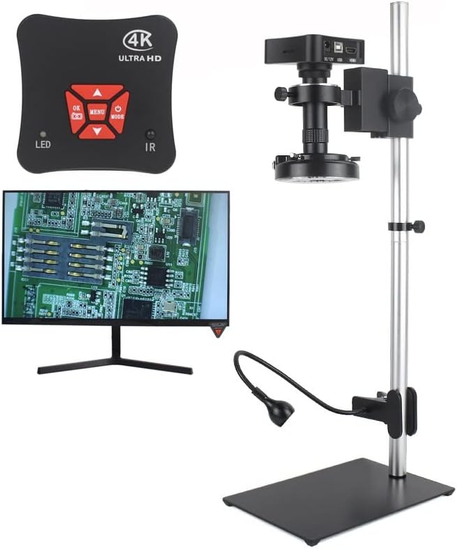 実験室用顕微鏡スライド 38MP 4K 1080P HDMI USB ビデオ顕微鏡カメラ 10-130X ズーム C マウントレンズ