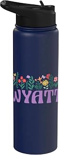 Wildflower Floral WYATT First Name Mother's Day Women Stainless Steel Insulated Water Bottle