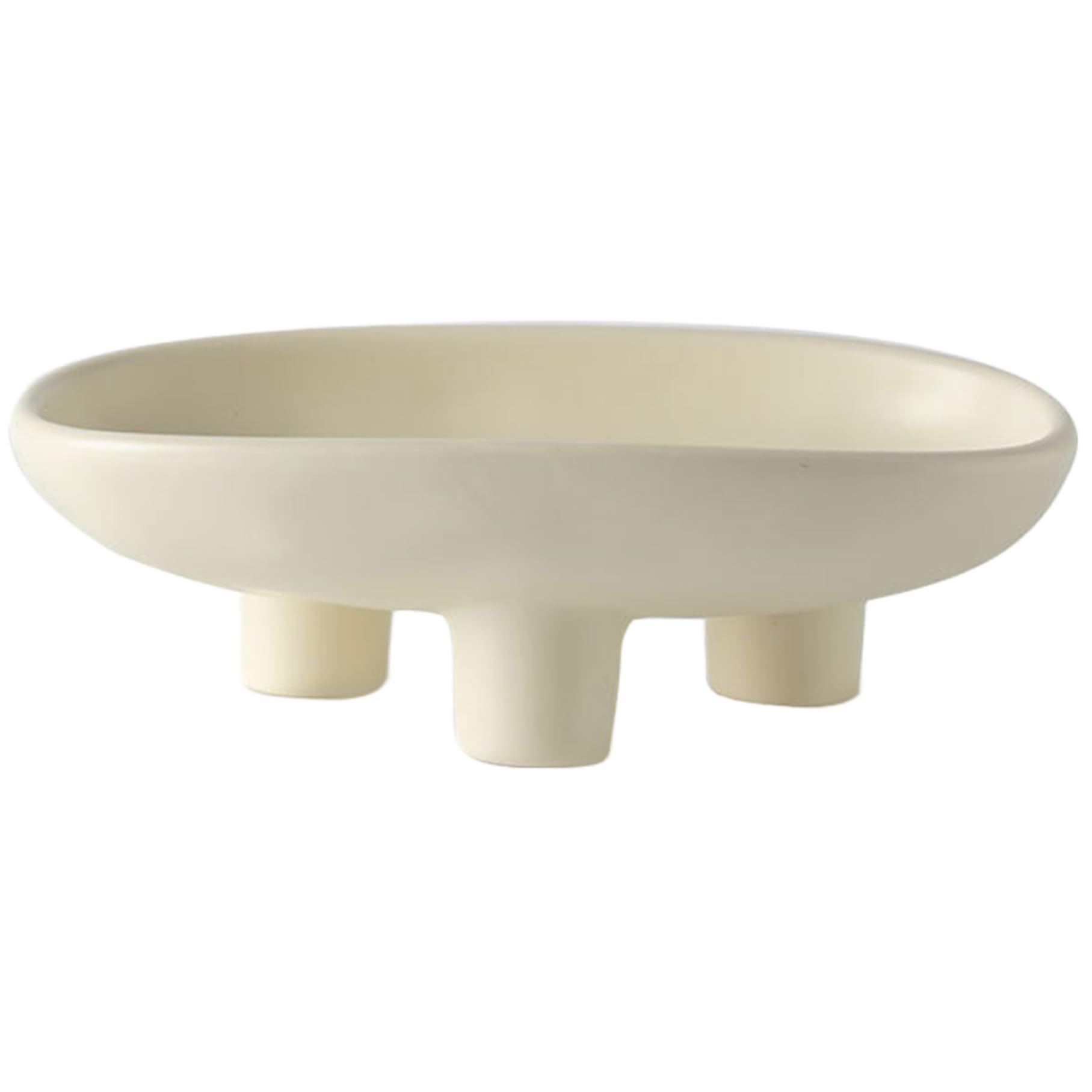 Hintyne Fruit Bowls for the Kitchen Fruit Bowl for Kitchen 3-Legs Ceramic Snack Bowls 10'' Oval Footed Bowl Large Pedestal Decorative Serving Tray for Breads, Style 1