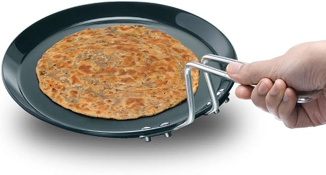 Hawkins Futura Hard Anodised Flat Tava 22 cm, 4.06 mm Black