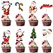 32 Stück Weihnachtskuchen Topper, Weihnachts Cupcake Toppers Dekoration, Weihnachtsbaum Weihnachtsmann Merry Christmas Bonbon Kuchen Dekoration Für Geburtstag, Hochzeit, Feiertag