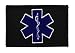 Star of Life Tactical Funny Hook and Loop Fully Embroidered Morale Tags Patch (Black White and Blue)