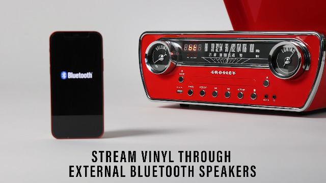 Amazon.com: Crosley CR6047A-RE Powel 7-in-1 Bluetooth in/Out Vinyl