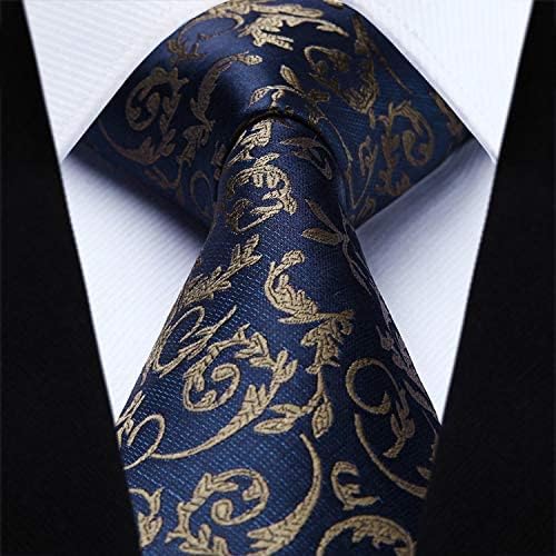 HISDERN 3PC Men's Paisley Floral Jacquard Suit Vest & Necktie and Pocket Square Formal Waistcoat for Tuxedo Wedding Party… - Image 3