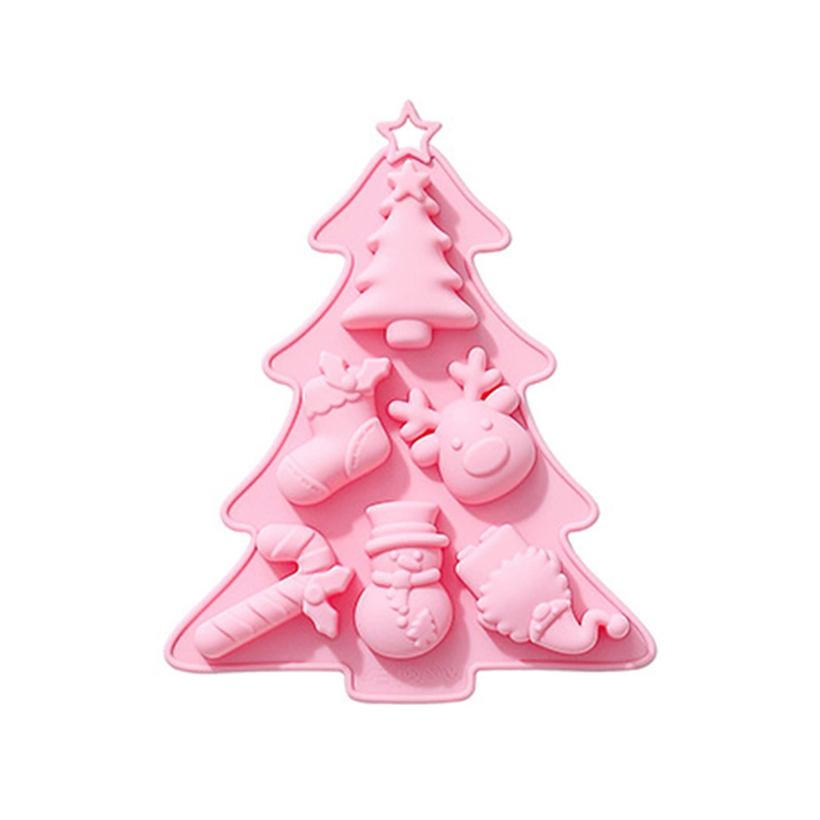 Elnwnnkc Christmas Tree Baking Mold Cake Silicone Mold for Crafting Candy Fondant Molds Cupcake Chocolate Toppers Decor Three-dimensional Christmas Tree Crystal Resin for Chocolate Mousse