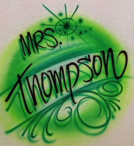 Airbrush Green Swirls, Name Design T Shirt2