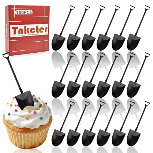 Tnkcter 100 Pcs Mini Shovel Spoons for Desserts Puddings Yogurt with A Durable One-Piece Design Perfect for Various Themed Holiday Events and Parties