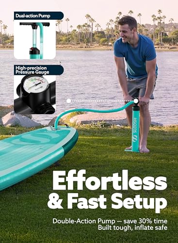 Image of SLOOSH Inflatable Stand Up Paddle Board, Inflatable Paddle Boards with Premium Accessories, Non-Slip EVA Deck, Ultra-Light Carry Bag Pump, Blow Up SUP for All Skill Levels