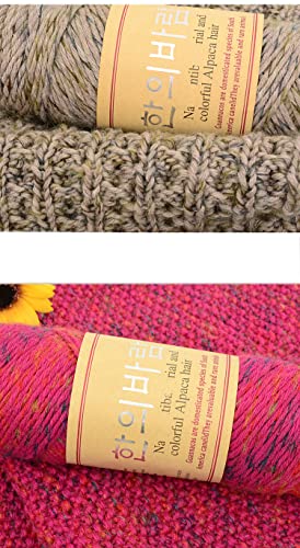 3 Balls Thick Warm Alpaca Wool Mink Cashmere Knitting Yarn For Crocheting Hand-Woven 300G (Multi Camel) #TOP3