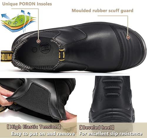 image for DIIG Work Boots for Men, Steel Toe Waterproof Working Boots, Slip Resi