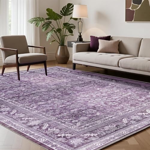 OPPODREAM Vintage Purple Area Rugs 5x7, 5 x 7...