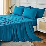 ILAVANDE Teal King Size Sheets Set 6 Piece,Hotel Luxury Super Soft 1800 Series Microfiber Bed Sheets King Set-Wrinkle & Fade Resistant-14 Deep Pockets Sheets for King Size Bed(King,Teal)