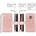 Harryshell Bling Sparkle 12 Card Slots Detachable Magnetic Wallet PU Leather Flip Protective Case with Wrist Strap for Samsung Galaxy S9 (2018) (Rose Gold)