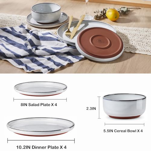 HaWare 12-Piece Dinnerware Set for 4, Plates and Bowls Dishes Set for Home by HaWare - Used condition - Image 2